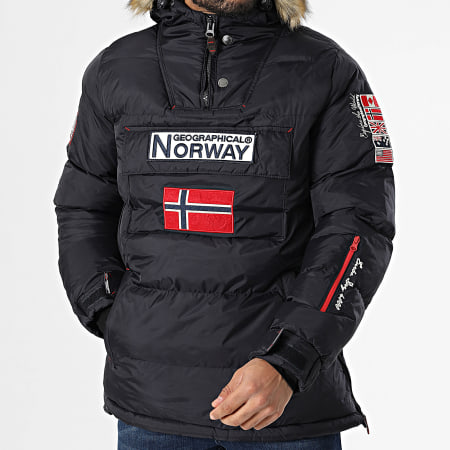 Geographical Norway Piumino con cappuccio in pelliccia Bilboquet blu navy Ryses