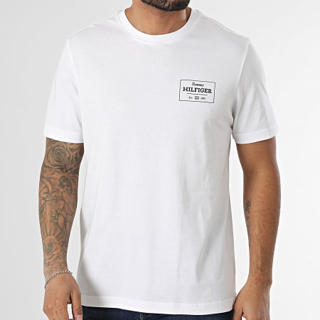 Tommy Hilfiger - Tee Shirt Monotype Printed Label 7454 Blanc