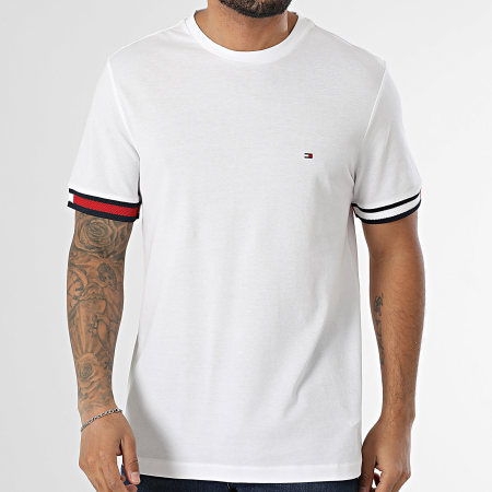 Tommy Hilfiger - Tee Shirt Global Stripe Flag 8078 Blanc