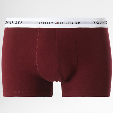 Tommy Hilfiger - Lot De 3 Boxers Trunk 2761 Blanc Bleu Clair Bordeaux