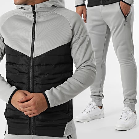 MTX - Ensemble Veste Zippé Capuche Et Pantalon Jogging Gris Noir