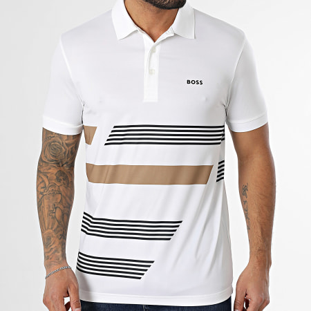 BOSS - Polo manga corta Paddy Tape Print 50536785 Blanco