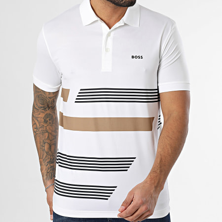 BOSS - Polo manga corta Paddy Tape Print 50536785 Blanco