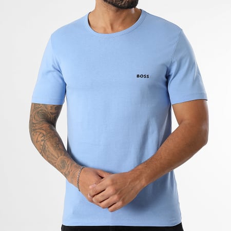 BOSS - Lot De 3 Tee Shirts 50532470 Bleu Marine Bleu Clair Bleu Ciel