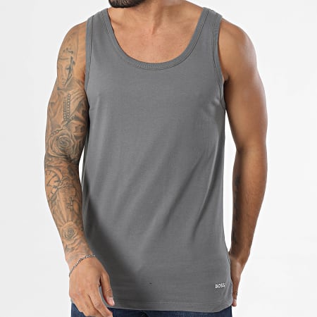 BOSS - Lote de 3 camisetas de tirantes 50532476 Negro Gris Azul Marino