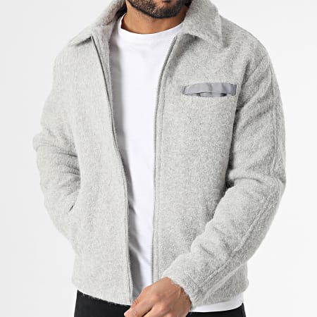 Frilivin - Chaqueta gris con cremallera