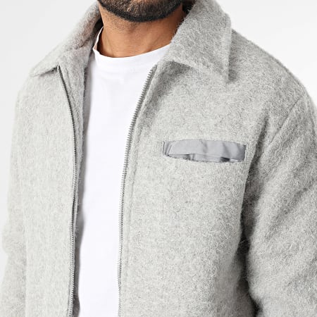 Frilivin - Chaqueta gris con cremallera