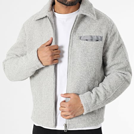 Frilivin - Chaqueta gris con cremallera