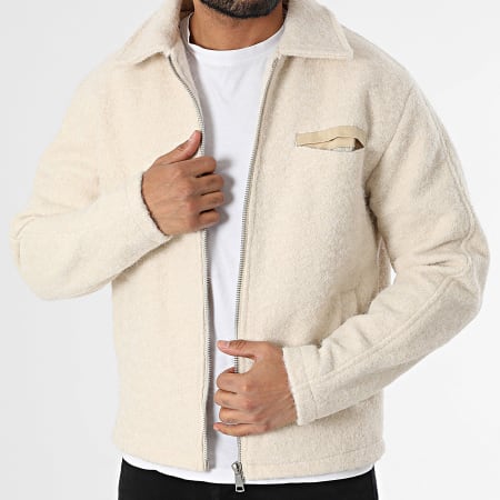 Frilivin - Chaqueta beige con cremallera