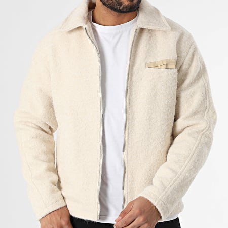 Frilivin - Chaqueta beige con cremallera