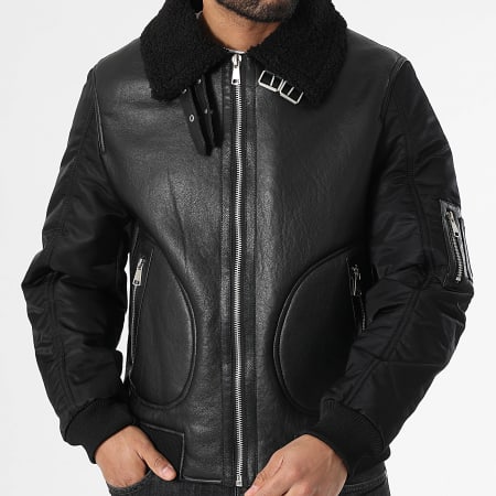 Frilivin - Veste Simili Cuir Noir