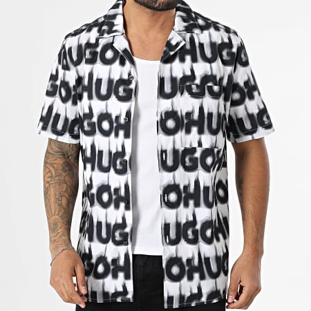 HUGO - Chemise Manches Courtes Ellino 50534240 Blanc Noir
