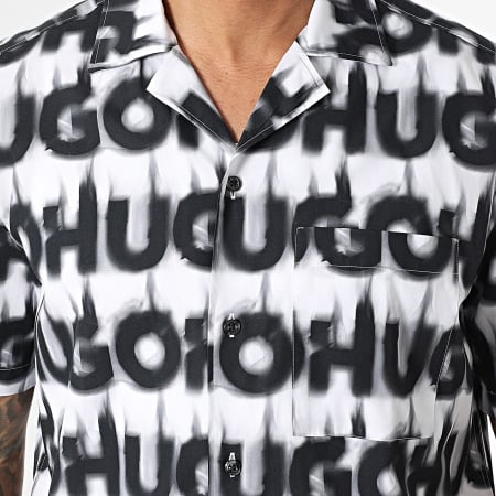 HUGO - Chemise Manches Courtes Ellino 50534240 Blanc Noir