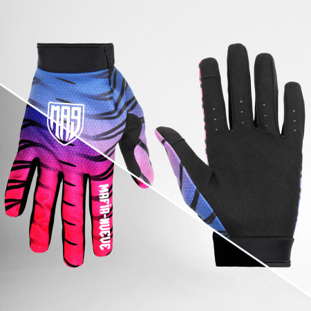 MA9 Mafia Nueve - Azul Marino Violeta Rosa Logotipo Reflectante Guantes