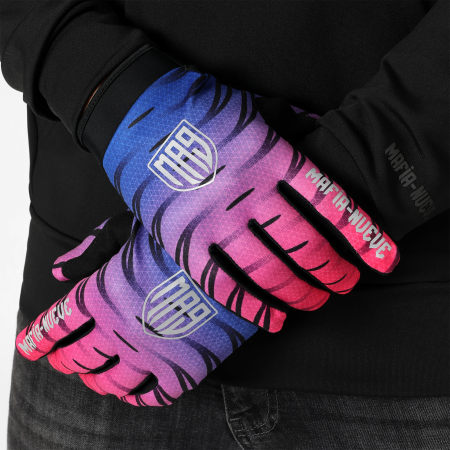 MA9 Mafia Nueve - Azul Marino Violeta Rosa Logotipo Reflectante Guantes