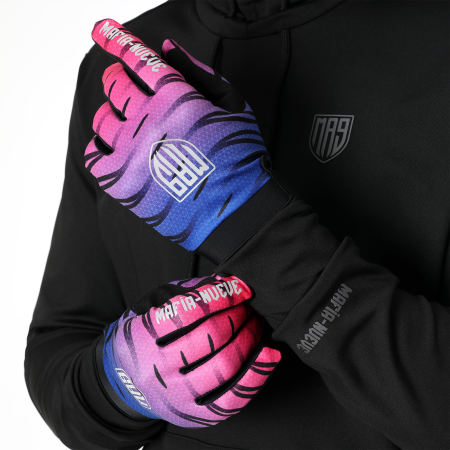 MA9 Mafia Nueve - Azul Marino Violeta Rosa Logotipo Reflectante Guantes