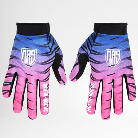 MA9 Mafia Nueve - Azul Marino Violeta Rosa Logotipo Reflectante Guantes