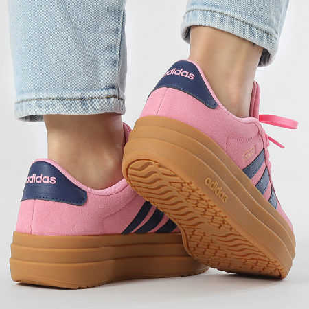 Adidas Sportswear - Sneakers Femme VL Court Bold JI1789 Bliss Pink Dark Blue Gold Metallic