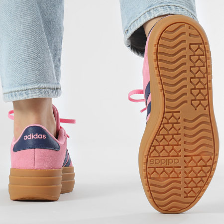 Adidas Sportswear - Sneakers Femme VL Court Bold JI1789 Bliss Pink Dark Blue Gold Metallic