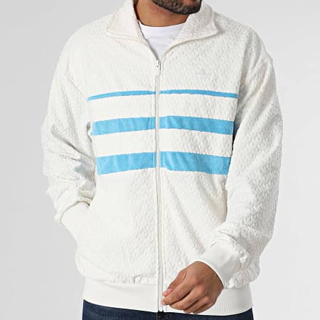 Adidas Originals - Q12 Monograma Sudadera con cremallera JP4420 Blanco Azul claro