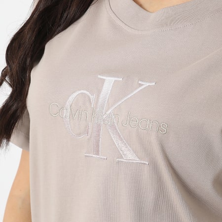 Calvin Klein - Tee Shirt Oversize Large Femme 4798 Taupe
