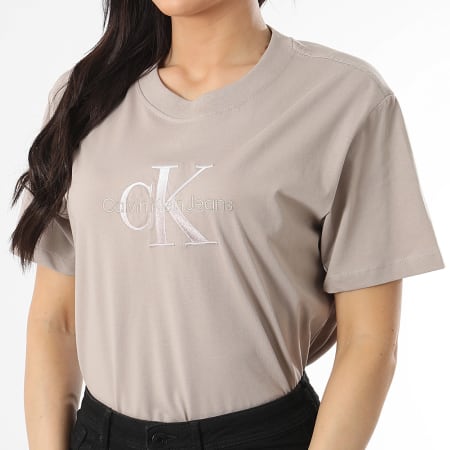 Calvin Klein - Tee Shirt Oversize Large Femme 4798 Taupe