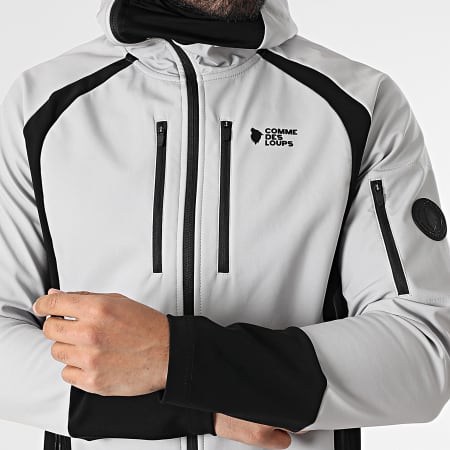 Comme Des Loups - Veste Zippée Capuche Soft R Gris Noir