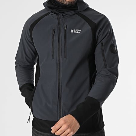 Comme Des Loups - Veste Zippée Capuche Soft R Gris Anthracite Noir