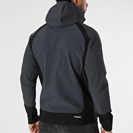Comme Des Loups - Veste Zippée Capuche Soft R Gris Anthracite Noir