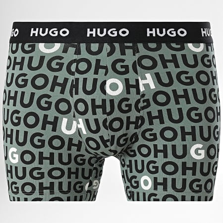 HUGO - Lot De 3 Boxers Design 50532559 Vert Kaki Noir