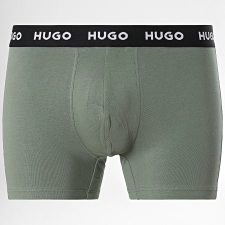 HUGO - Lot De 3 Boxers Design 50532559 Vert Kaki Noir