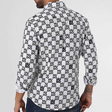 HUGO - Chemise Manches Longues Ermo 50534257 Blanc Noir