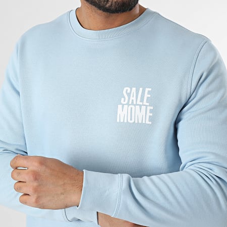 Sale Môme Paris - Sweat Crewneck Always Be Bleu Clair Blanc
