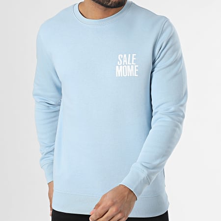 Sale Môme Paris - Sweat Crewneck Always Be Bleu Clair Blanc