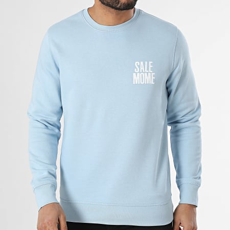 Sale Môme Paris - Sweat Crewneck Always Be Bleu Clair Blanc