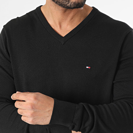 Tommy Hilfiger - Pull Col V Essential Cotton 4745 Noir