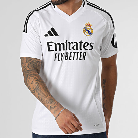 Adidas Originals Maillot De Foot Col V Real Madrid JX2136 Blanc LaBoutiqueOfficielle