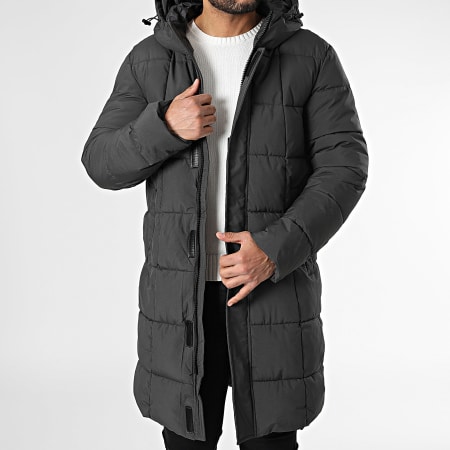 Kymaxx Abrigo largo con capucha Gris marengo Ryses