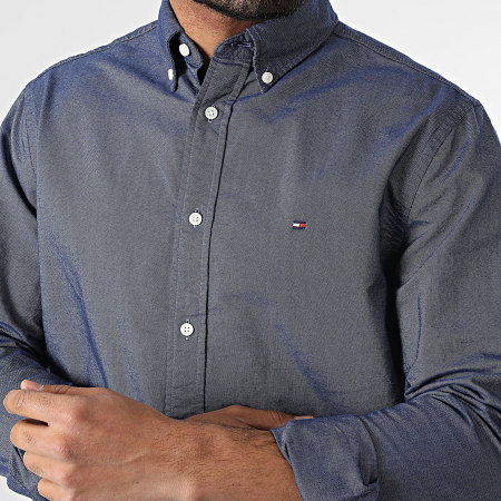 Tommy Hilfiger - Chemise Manches Longues Solid Heritage Oxford 5774 Bleu Marine Chiné