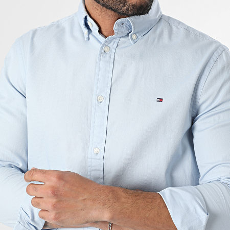 Tommy Hilfiger - Chemise Manches Longues Dobby 7578 Bleu Clair