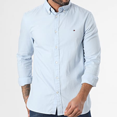 Tommy Hilfiger - Chemise Manches Longues Dobby 7578 Bleu Clair