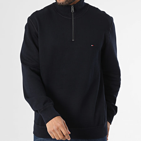 Tommy Hilfiger - Sweat Col Zippé Essential 7233 Bleu Marine