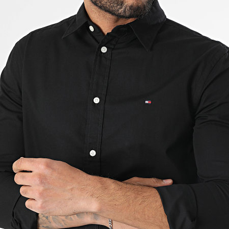 Tommy Hilfiger - Chemise Manches Longues Flex Poplin Kent Collar 8137 Noir