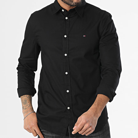 Tommy Hilfiger - Chemise Manches Longues Flex Poplin Kent Collar 8137 Noir