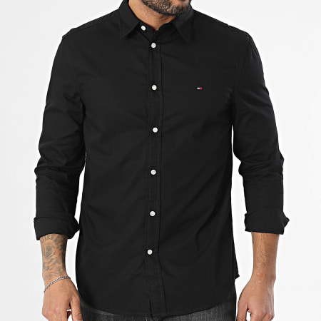 Tommy Hilfiger - Chemise Manches Longues Flex Poplin Kent Collar 8137 Noir