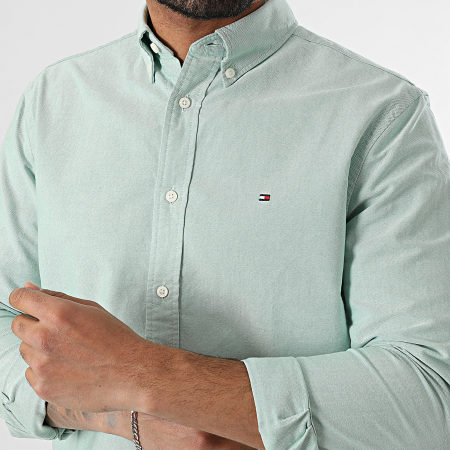 Tommy Hilfiger - Camisa de manga larga Oxford Heritage 5774 Verde