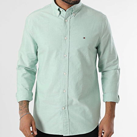 Tommy Hilfiger - Camisa de manga larga Oxford Heritage 5774 Verde