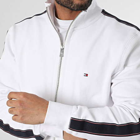 Tommy Hilfiger - Sweat Zippé Global Stripe 7468 Blanc