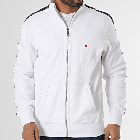 Tommy Hilfiger - Sweat Zippé Global Stripe 7468 Blanc