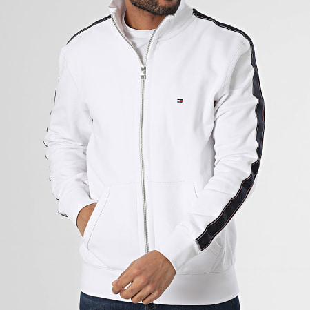 Tommy Hilfiger - Sweat Zippé Global Stripe 7468 Blanc
